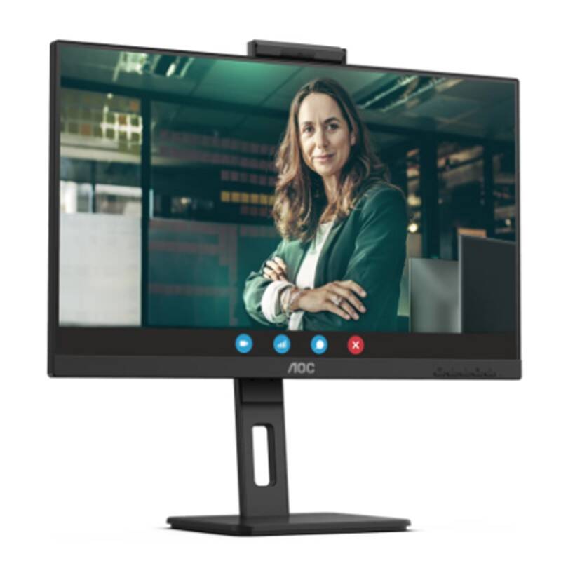 23.8 AOC 24P3CW IPS 4MS 75MHZ 1XHDMI 1XDP USB TYPE-C RJ45 FHD 1920X1080 WEBCAM HOPARLÖR ÇERÇEVESİZ PIVOT VESA SİYAH - 4