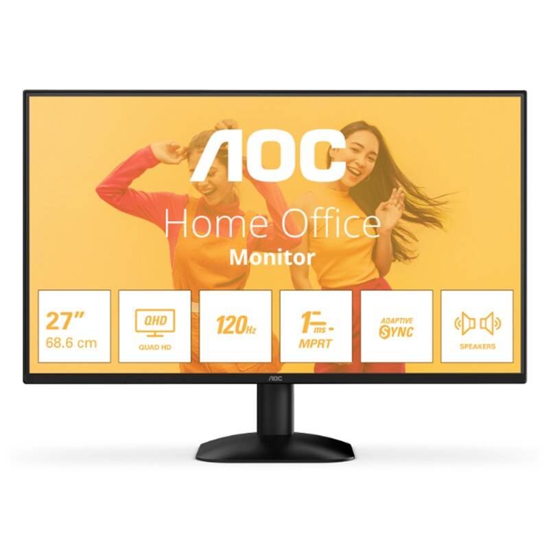 27 AOC Q27B35S3 IPS 1MS 120MHZ 1XHDMI 1XDP 2K QHD 2560X1440 HOPARLÖR FLICKER-FREE VESA SİYAH - 5