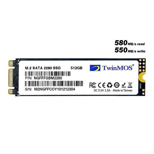 512 GB TWINMOS M.2 2280 SATA3 580550 NGFFFGBM2280 - 2