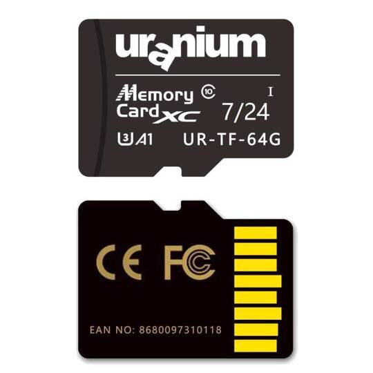 64GB URANIUM UR-TF-64G MICRO SD CARD U3 724 SURVEILLANCE 10040MBS INDUSTRIAL HAFIZA KARTI (3 YIL GARANTİ) - 2