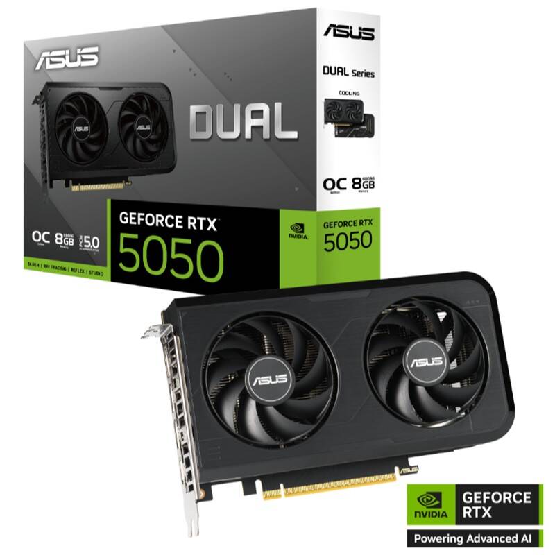 ASUS GEFORCE DUAL-RTX5050-O8G 8GB GDDR6 128BIT 1XHDMI 3XDP EKRAN KARTI - 1