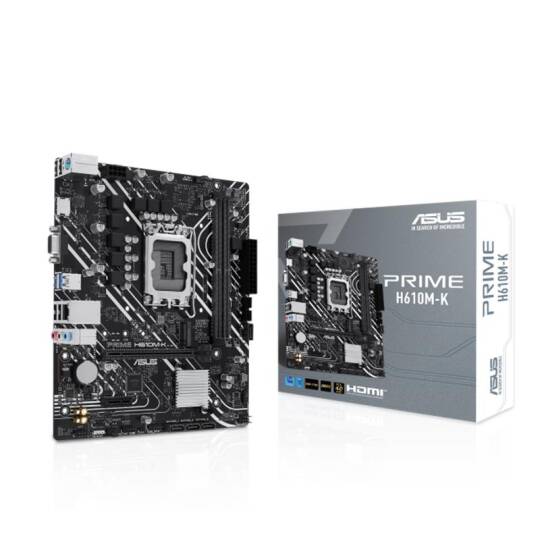 ASUS PRIME H610M-K DDR5 5600MHZ 1XVGA 1XHDMI 1XM.2 USB 3.2 MATX 1700P (12.  13. VE 14. NESİL İŞLEMCİ UYUMLU)