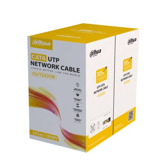 DAHUA DH-PFM920-6UN UUTP 305 METRE 24AWG %100 BAKIR PE OUTDOOR SİYAH RENK CAT6 KABLO - 2