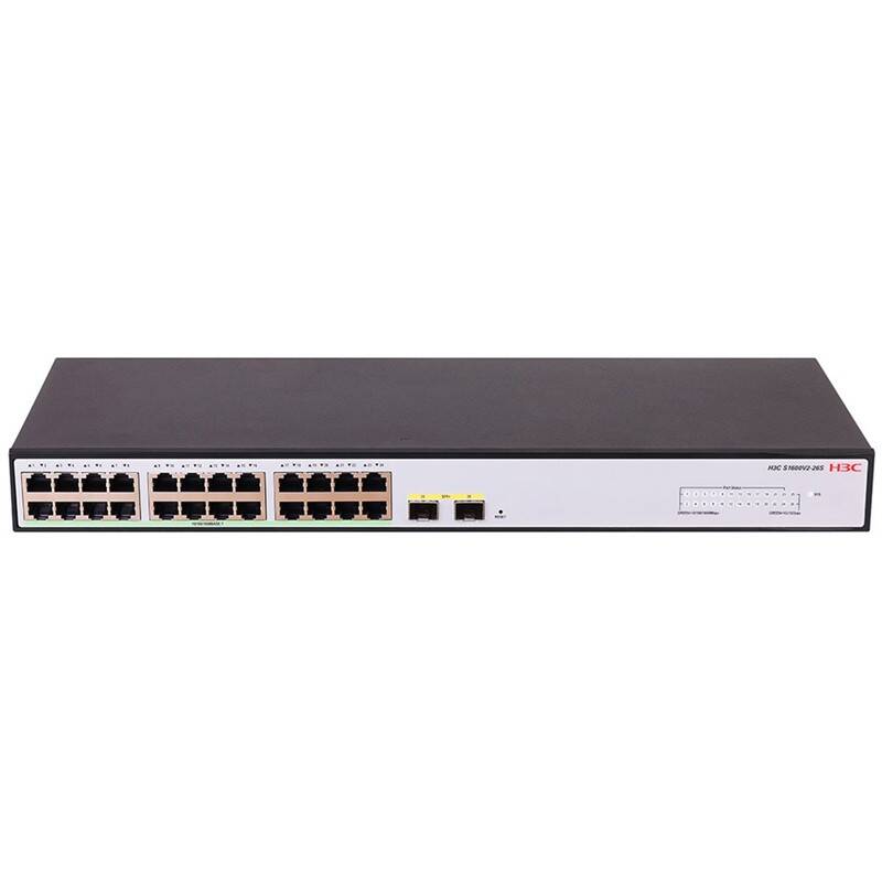 H3C AOLYNK S1600V2-26S 24 PORT GIGABIT + 2XGB SFP UPLINK YÖNETİLEBİLİR RACKMOUNT SWITCH - 1