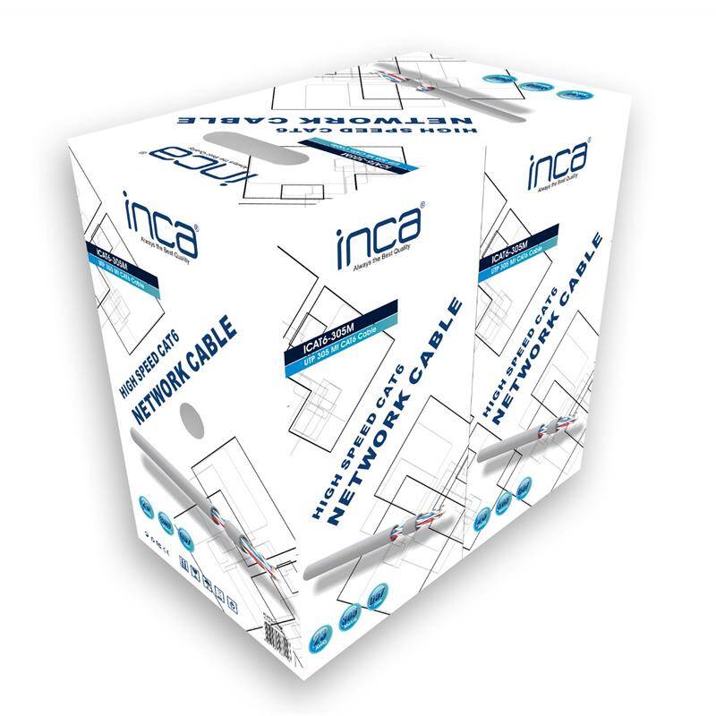 INCA ICAT6-305M 305MT 0.57MM 23AWG CAT6 KABLO GRİ - 1