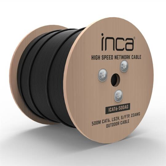 INCA ICAT6-500AG OUTDOOR SFTP 23 AWG LSZH NETWORK CABLE 500 M SİYAH - 7