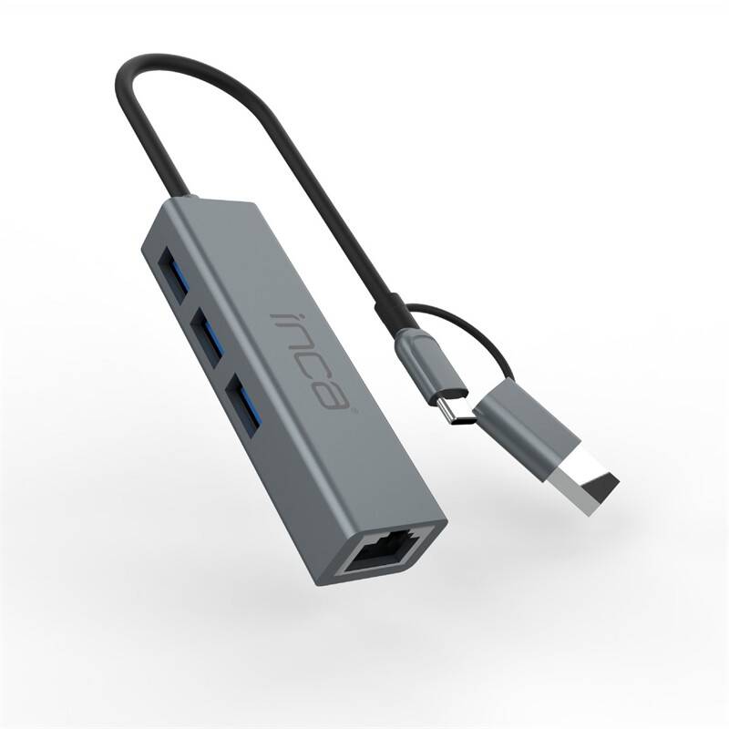 INCA IUTP-03T USB HUBX3 USB 3.0 10 GBPS+ETHERNET RJ45 1000MBPS ÇOKLAYICI - 2
