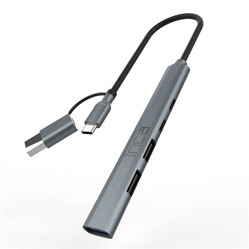 INCA IUTP-06T USB 3.0 TYPE-C 3.1 HUB 1 X USB 3.0 +2 X USB+TYPE-C+PD100W 2.0 ALUMINYUM KASA ÇOKLAYICI - 6
