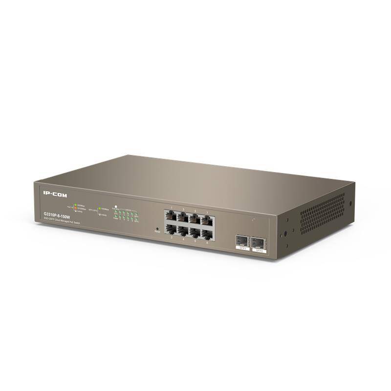 IP-COM G3310P-8-150W 8 PORT GIGABIT + 2X1GB SFP UPLINK L2CLOUD YÖNETİLEBİLİR RACK 130W POE SWITCH - 6