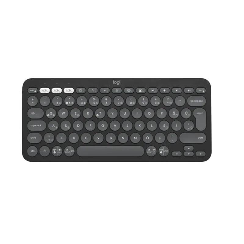 LOGITECH K380S PEBBLE KEYS 2 ÇOKLU CİHAZ ÖZELLİKLİ BLUETOOTH TÜRKÇE Q KLAVYE GRİ 920-011859 - 5