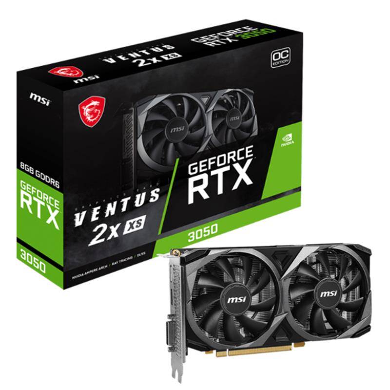 MSI GEFORCE RTX3050 VENTUS 2X XS 8G OC 8GB GDDR6 128BIT 1XHDMI 1XDP 1XDVI EKRAN KARTI - 1