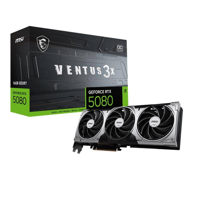 MSI GEFORCE RTX5080 16G VENTUS 3X OC 16GB GDRR7 256BIT 1XHDMI 3XDP EKRAN KARTI - 5