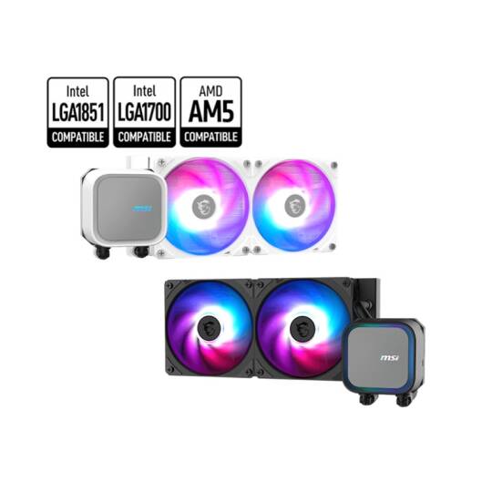 MSI MAG CORELIQUID A13 240 WHITE 240MM ARGB CPU SIVI SOĞUTUCUSU (LGA 17001851AM4AM5 UYUMLU) - 8