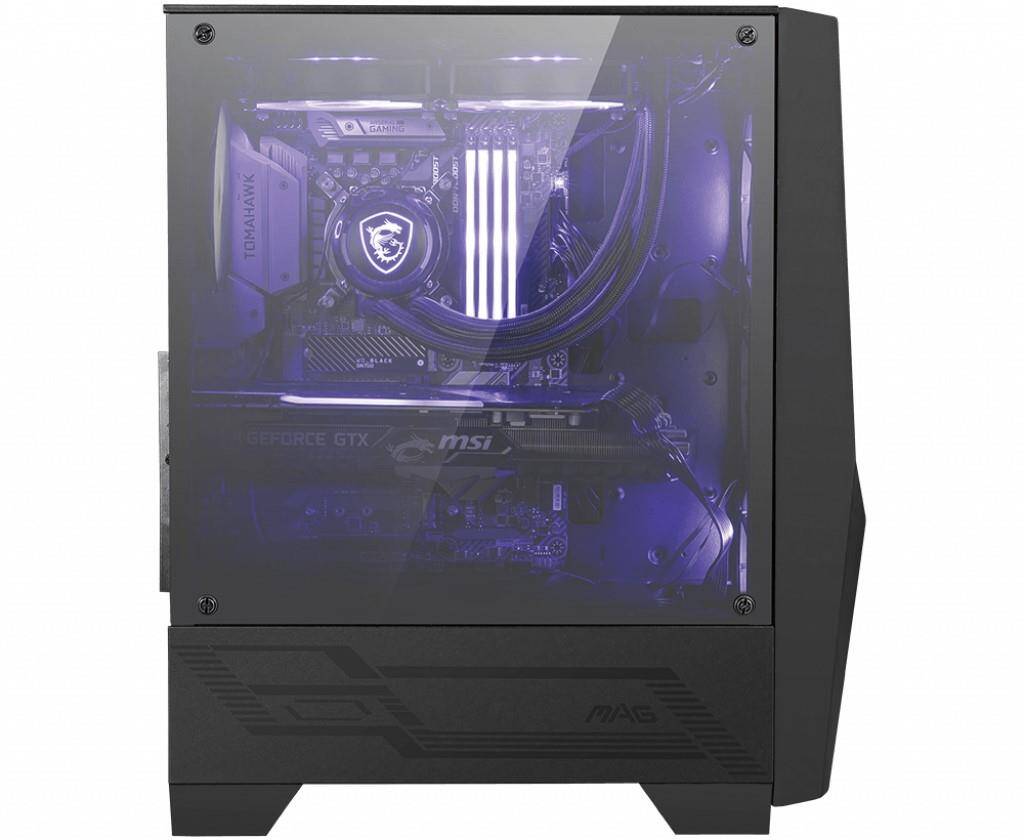 MSI MAG FORGE 100M TEMPERLI CAM 2X120MM 1X120MM ARGB FAN PSU YOK GAMING SİYAH KASA - 6
