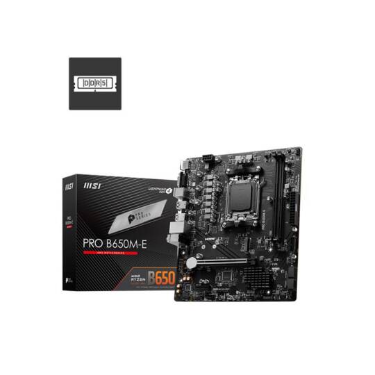 MSI PRO B650M-E DDR5 6800MHZ 1XVGA 1XHDMI 1XM.2 USB 3.2 MATX AM5(AMD AM5 900080007000 SERİLERİ İLE UYUMLU) - 8