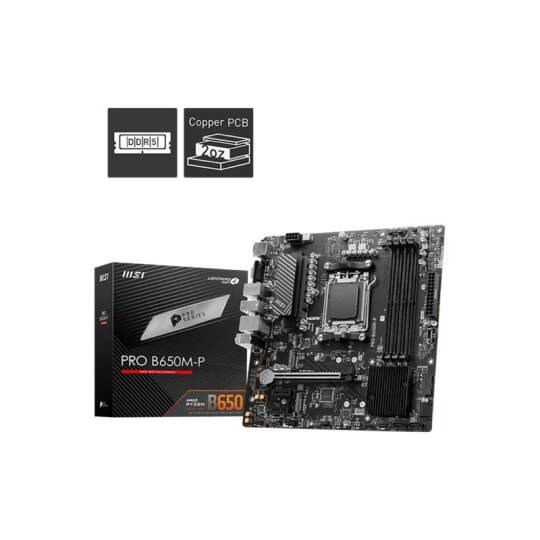 MSI PRO B650M-P DDR5 7200MHZ 1XVGA 1XHDMI 1XDP 2XM.2 USB 3.2 MATX AM5 (AMD AM5 900080007000 SERİLERİ İLE UYUMLU) - 8