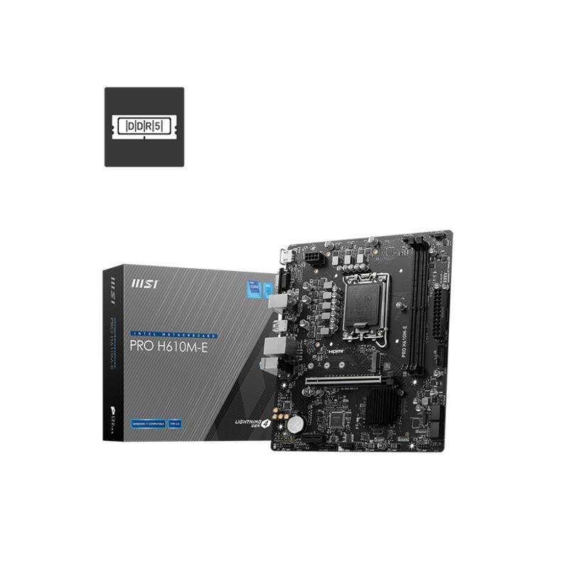 MSI PRO H610M-E DDR5 5600MHZ 1XVGA 1XHDMI 1XM.2 USB 3.2 MATX 1700P (12.  13. VE 14. NESİL İŞLEMCİ UYUMLU) - 1