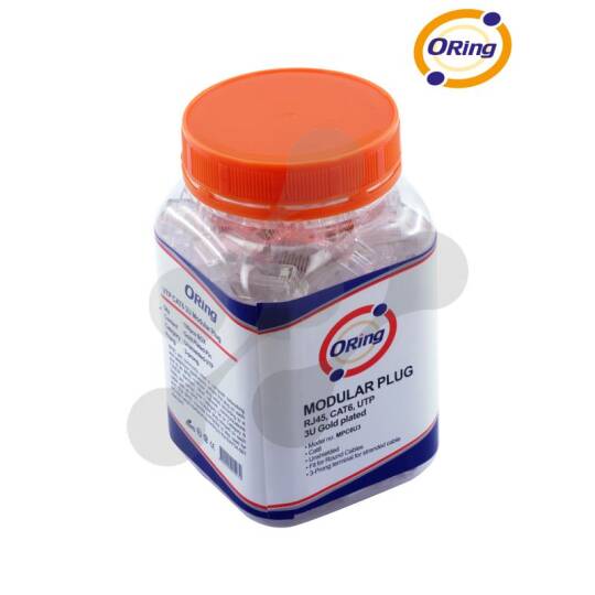 ORING MPC6U3 CAT6 PLUG UUTP RJ45 ALTIN UÇ KONNEKTÖR 100 LÜ PAKET