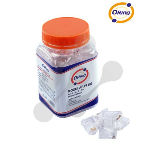 ORING MPC6U3 CAT6 PLUG UUTP RJ45 ALTIN UÇ KONNEKTÖR 100 LÜ PAKET - 11