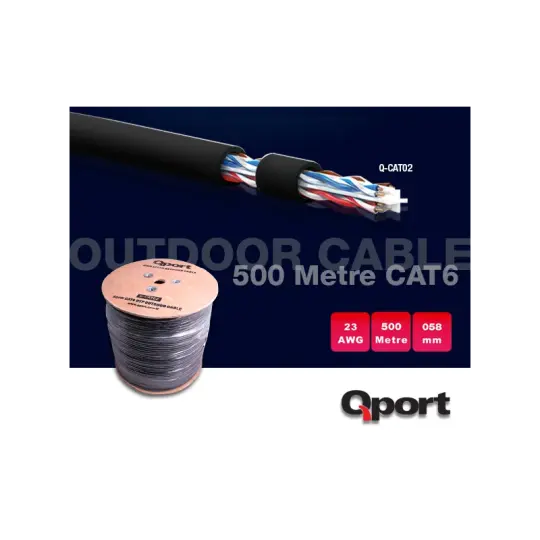 QPORT Q-CATO2 CAT6 23 AWG UTP 500M OUTDOOR KABLO - 11