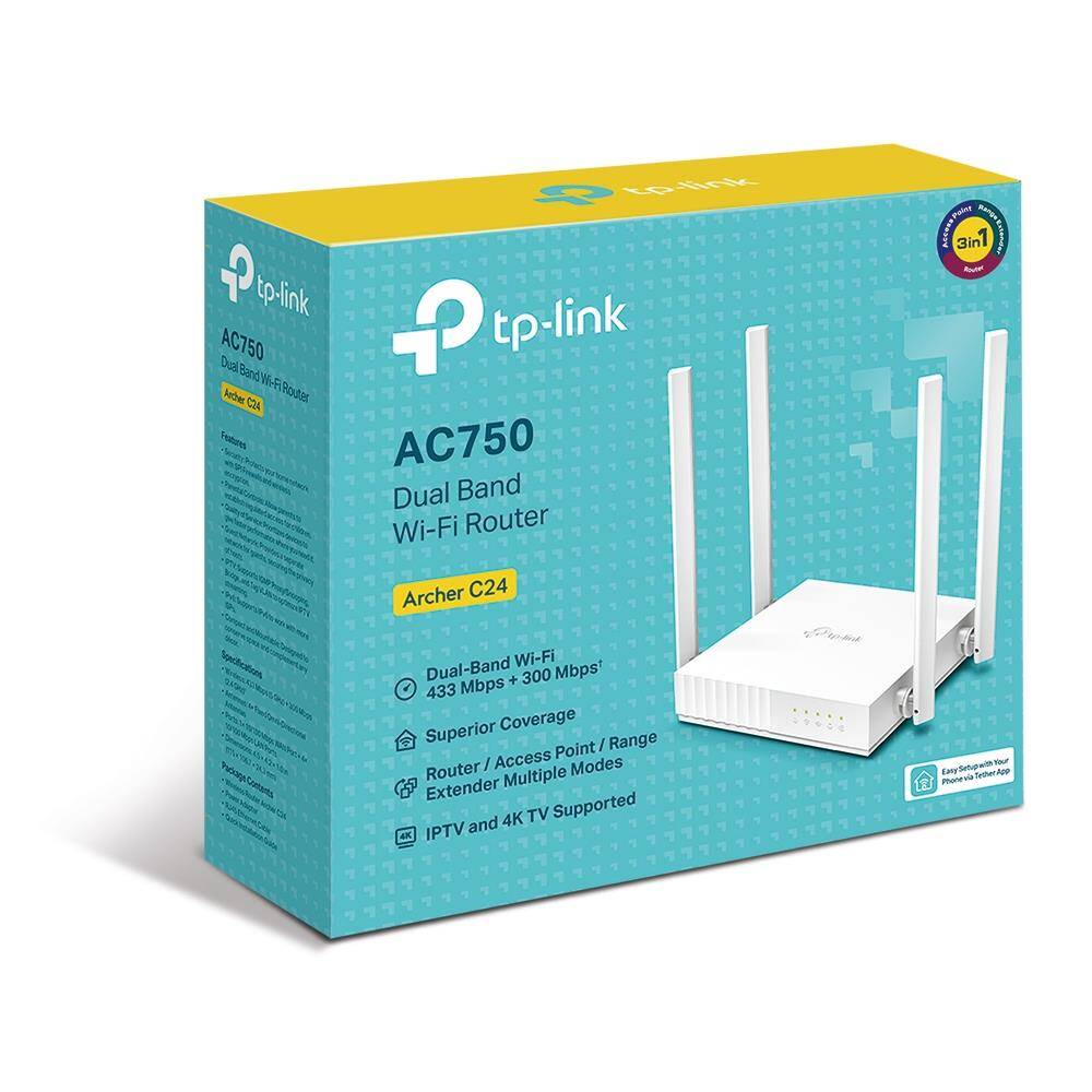 TP-LINK ARCHER C24 AC750 KABLOSUZ DUAL BAND ROUTER - 1