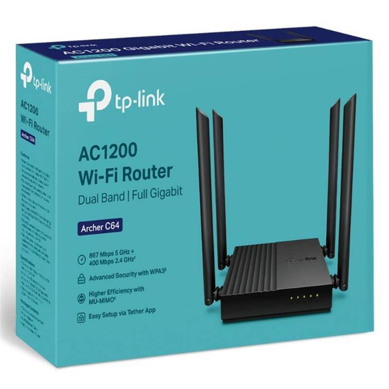 TP-LINK ARCHER C64 AC1200 2.45GHZ 1200MBPS MU-MIMO İÇ ORTAM KABLOSUZ WIFI ROUTER - 5