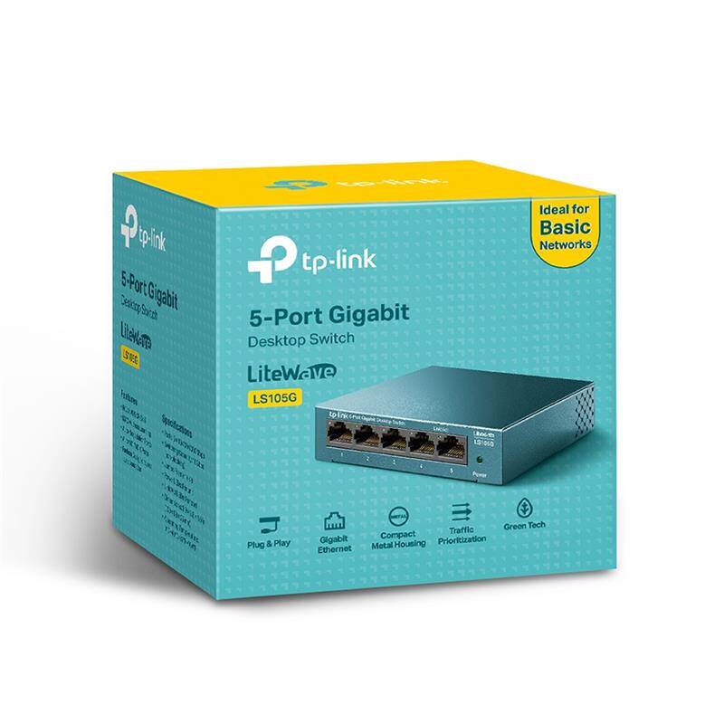 TP-LINK LS105G 5 PORT GIGABIT METAL KASA SWITCH - 5