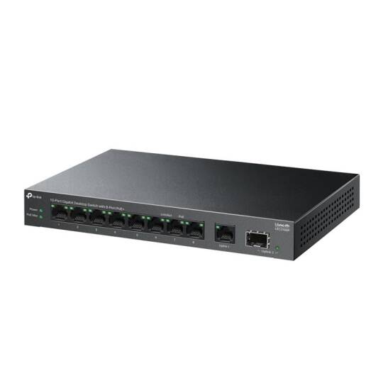TP-LINK LS1210GP 8 PORT GIGABIT + 1XRJ451XSFP UPLINK 61W 250 METRE POE MESAFE METAL KASA - 10