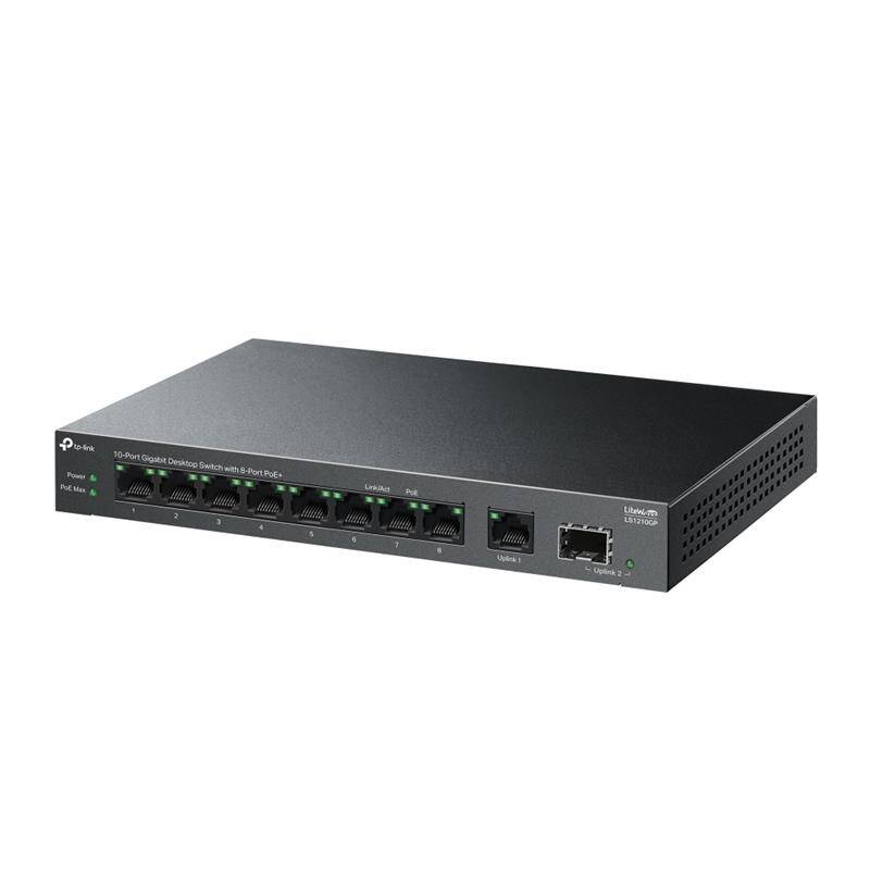 TP-LINK LS1210GP 8 PORT GIGABIT + 1XRJ451XSFP UPLINK 61W 250 METRE POE MESAFE METAL KASA - 7