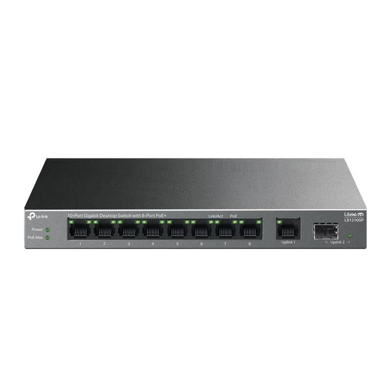 TP-LINK LS1210GP 8 PORT GIGABIT + 1XRJ451XSFP UPLINK 61W 250 METRE POE MESAFE METAL KASA - 3