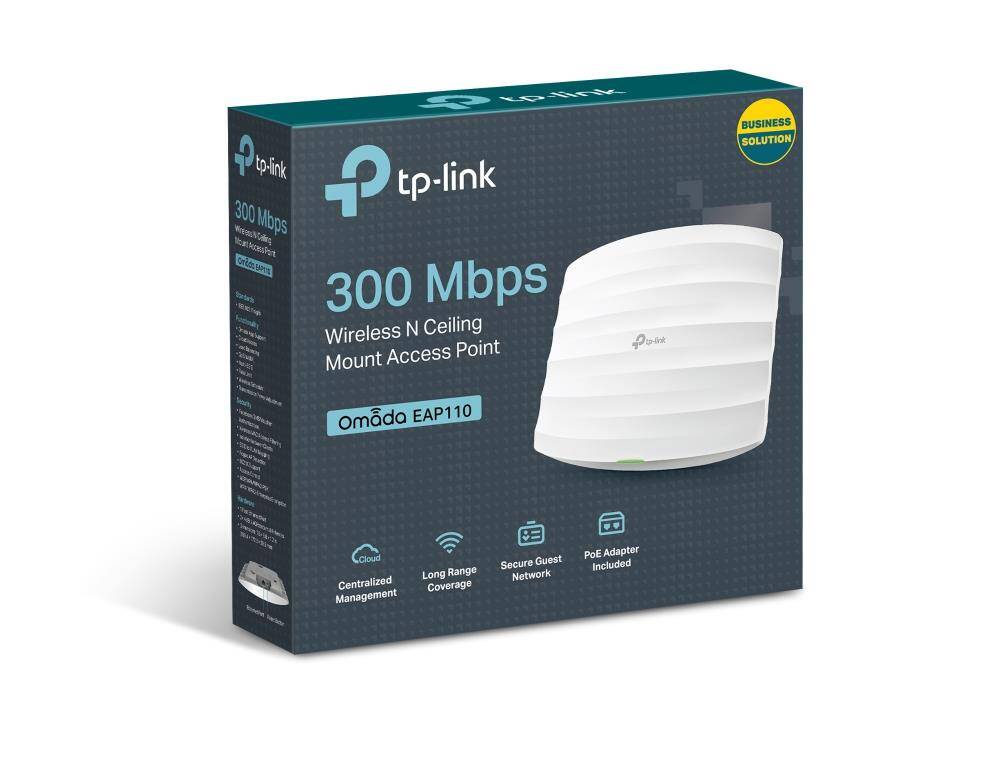 TP-LINK OMADA EAP110 1 PORT 10100 2.4GHZ 300MBPS 2X4DBI ANTEN İÇ ORTAM TAVAN TİPİ ACCESS POINT(ADAPTÖRLÜ) - 8