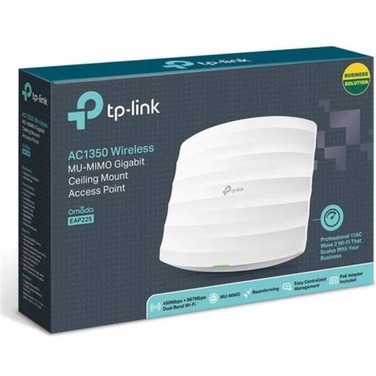 TP-LINK OMADA EAP225 AC1350 DUAL BAND WIFI 1XGBIT RJ45 450MBPS2.4GHZ TAVAN TİPİ ACCESS POINT (POE ADAPTÖRÜ DAHİL) - 4