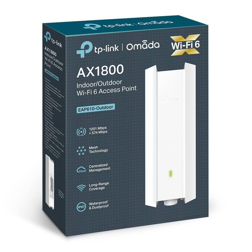TP-LINK OMADA EAP610-OUTDOOR AX1800 DUAL BAND WIFI6 1XGBIT RJ45 574MBPS2.4GHZ1201MBPS5GHZ ACCESS POINT (ADAPTÖRLÜ) - 1