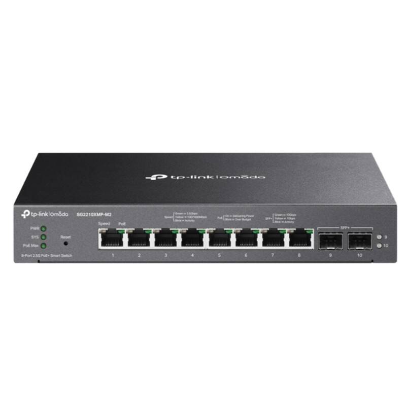TP-LINK OMADA SG2210XMP-M2 8 PORT GIGABIT + 2X10G SFP YÖNETİLEBİLİR 160W POE SWITCH - 2