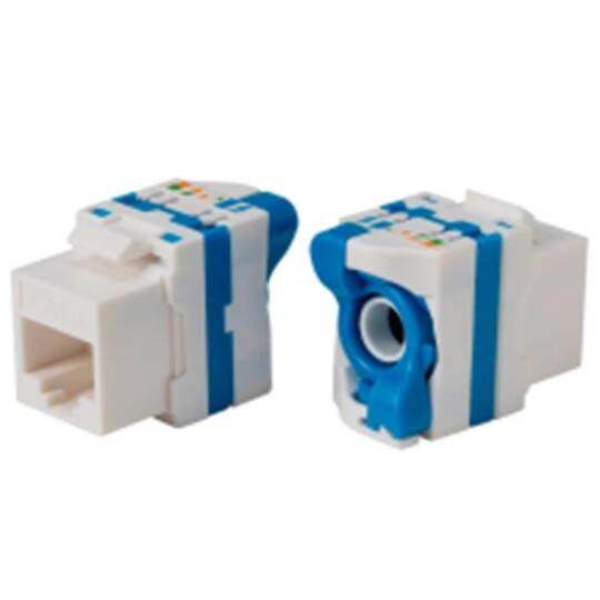 URANIUM KJ-UC6-18056DB CAT6 UTP 180 DERECE ÇEVİRMELİ KEYSTONE JACK MAVİ RENK - 4