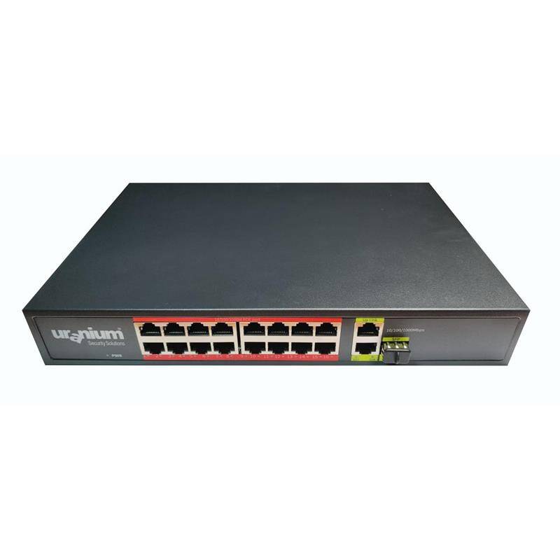 URANIUM POE-G1621SFP-300W 16 PORT GIGABIT+2XGB RJ45+1XSFP UPLINK POE RACKMOUNT SWITCH (REALTEK CHIPSET) - 2
